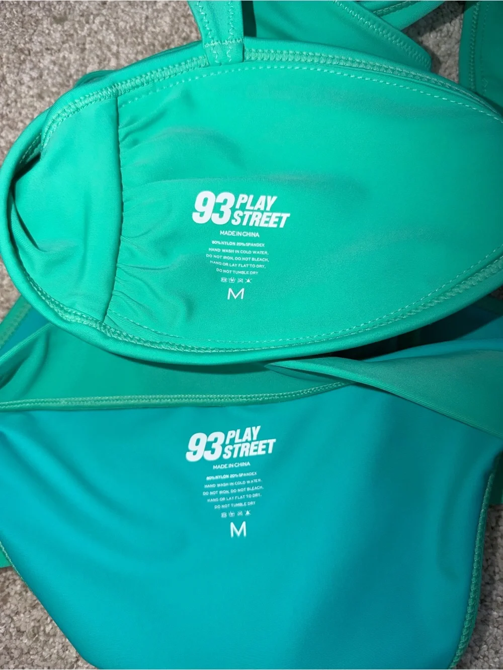 93 Play Street Aqua Melon Bikini Set – Bridget Top & Chloe Bottom | Size M |NWOT